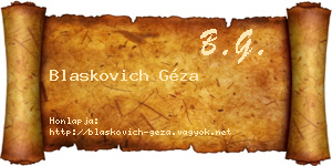 Blaskovich Géza névjegykártya