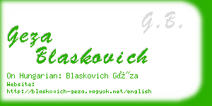 geza blaskovich business card